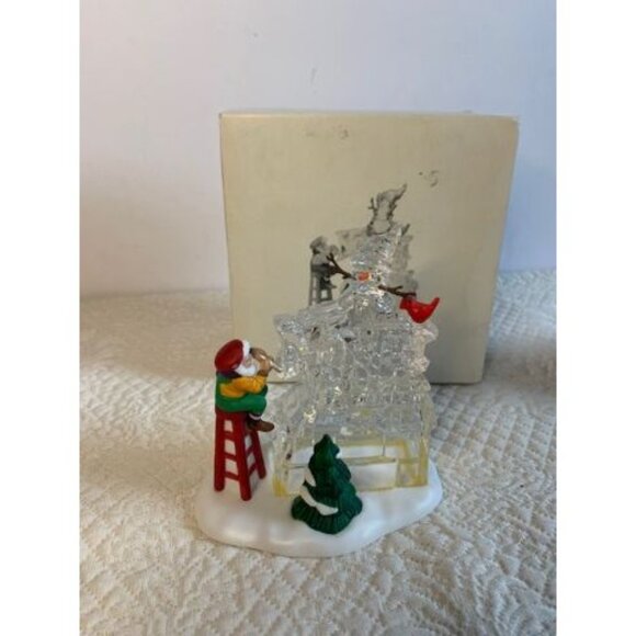 Department 56 A Busy Elf North Pole Sign Ice Sculpture Figurine - Picture 6 of 9